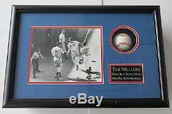 Ted Williams Signed 8x10 Photo (UDA) & Baseball Custom Shadowbox PSA/DNA