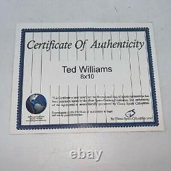 Ted Williams Signed 8x10 Photo WITH COA Red Sox Legend HOF