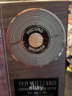 Ted Williams Signed 8x10 With15x12 Record Breaker Plaque NO COA, LE 316 Of 2500