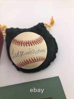 Ted Williams Signed AL Baseball COA Upper Deck Autograph Registration Card