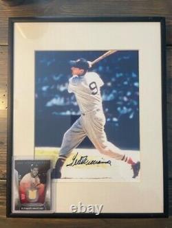 Ted Williams Signed Auto 8x10 Photo Framed COA Boston Red Sox HOF with G/U card