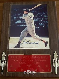 Ted Williams Signed Auto 8x10 Photo Stat Plaque JSA Certified Free Shipping