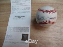 Ted Williams Signed Auto Autograph Oalb Baseball Upper Deck Coa Red Sox Bb1994