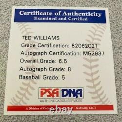 Ted Williams Signed Auto Roal Baseball Psa/dna 6.5 Ex-mt+ Boston Red Sox