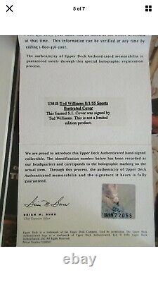 Ted Williams Signed Autograph Baseball Sports Illustrated Cover Uda Coa, Si