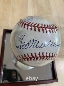Ted Williams Signed Autograph Official American League Rawlings Baseball & Card