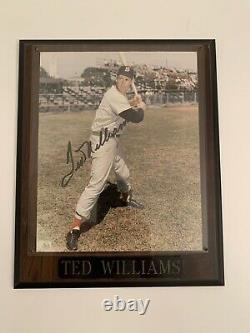 Ted Williams Signed Autographed 8x10 Photo On Plaque RED SOX Hall Of Fame