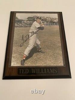 Ted Williams Signed Autographed 8x10 Photo On Plaque RED SOX Hall Of Fame