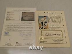 Ted Williams Signed / Autographed 8x10 Stat Sheet Notarized JSA LOA Red Sox HOF