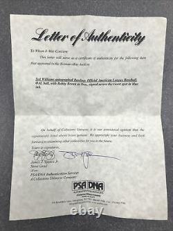 Ted Williams Signed Autographed AL Baseball Sweet Spot AUTO, PSA/DNA LOA