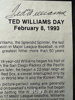 Ted Williams Signed Autographed Advertisement Print Boston Red Sox HOF