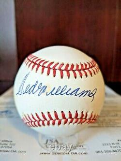 Ted Williams Signed Autographed American League Baseball Red Sox HOF JSA Letter