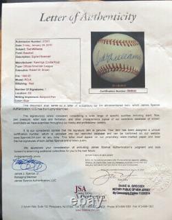 Ted Williams Signed Autographed Baseball. PSA