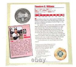 Ted Williams Signed Autographed Boston Red Sox Hof Cooperstown Photo Card W Coin