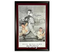 Ted Williams Signed Autographed Litho Framed 27x38 Inscribed 484/521 Grn Diamond