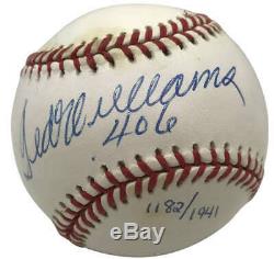Ted Williams Signed Autographed OAL Baseball. 406 1941 Upper Deck UDA