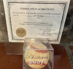 Ted Williams Signed Autographed OAL Brown Baseball w Grand Slam / John Henry COA