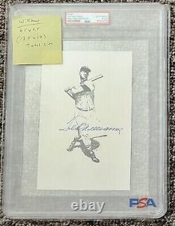 Ted Williams Signed Autographed PSA DNA Coa Slabbed Print Boston Red Sox HOF