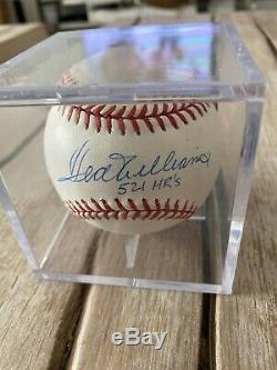 Ted Williams Signed Baseball 521 HR Autograph Ball HOF Mint