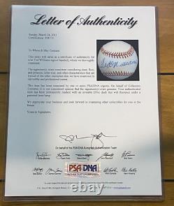 Ted Williams Signed Baseball Autograph PSA Authenticated withLOA