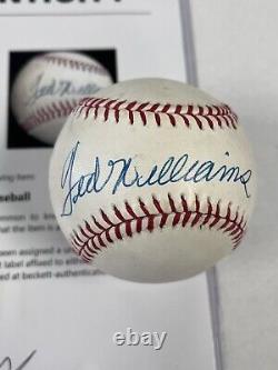 Ted Williams Signed Baseball Beckett COA Boston Red Sox HOF