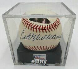 Ted Williams Signed Baseball PSA/DNA Overall Grade 8.5 and 9 for the Autograph