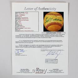 Ted Williams Signed Baseball Red Sox COA JSA