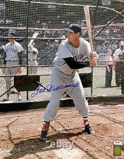Ted Williams Signed Batting Cage 16x20 Psa Dna K28124 (d) Red Sox Green Diamond