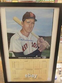 Ted Williams Signed Boston Red Sox 14 x 22 Framed Print Display (Beckett LOA)