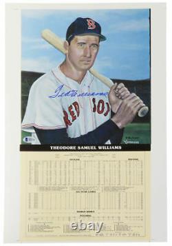 Ted Williams Signed Boston Red Sox Career Stats 12.5x19 Photo (Beckett COA)