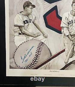 Ted Williams Signed Boston Red Sox Lewis Watkins No. 9 Baseball Lithograph Auto