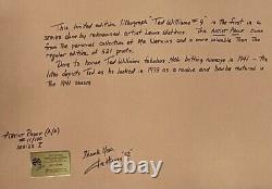 Ted Williams Signed Boston Red Sox Lewis Watkins No. 9 Baseball Lithograph Auto