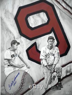 Ted Williams Signed Boston Red Sox Lewis Watkins No. 9 Baseball Lithograph JSA