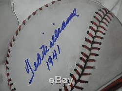 Ted Williams Signed Boston Red Sox Lewis Watkins No. 9 Baseball Lithograph JSA
