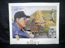 Ted Williams Signed Boston Red Sox Lewis Watkins San Diego Padres Lithograph JSA