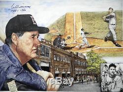 Ted Williams Signed Boston Red Sox Lewis Watkins San Diego Padres Lithograph JSA