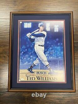 Ted Williams Signed Bush Beer Advertisement Jsa Loa Custom Framed Ad Red Sox