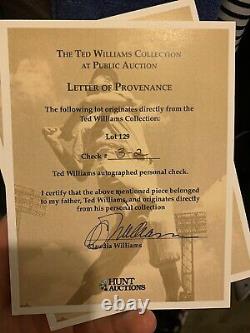 Ted Williams Signed Check Display 12x16 Boston Red Sox Autograph