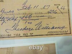 Ted Williams Signed Check. LOP from Claudia Williams. Beautiful clear signature