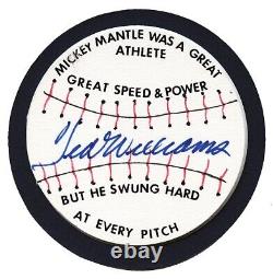 Ted Williams Signed Custom Display Coaster Honoring Mantle JSA