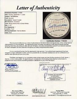 Ted Williams Signed Custom Display Coaster Honoring Mantle JSA