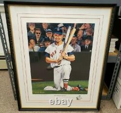 Ted Williams Signed & Framed 27 x 34 Boston Red Sox Lithograph George Wright
