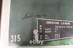 Ted Williams Signed Framed Lithograph Autograph Red S0x Psa/dna Loa D5272