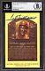 Ted Williams Signed Hof Plaque Postcard Encapsulated Bas Beckett