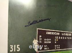 Ted Williams Signed Lithograph 16x20 Teddy Ballgame Psa