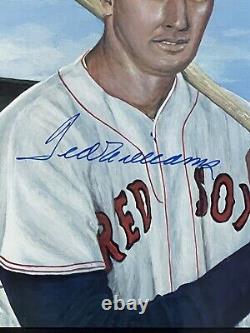Ted Williams Signed & Matted Career Stat Lithograph 629/1000, 22x14, Beckett COA