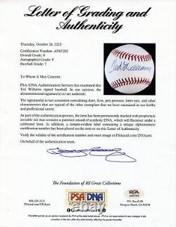 Ted Williams Signed OAL Baseball PSA/DNA Grade 9 Auto