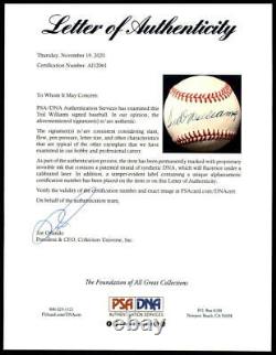 Ted Williams Signed OAL Bobby Brown Baseball PSA/DNA Authenticated Red Sox