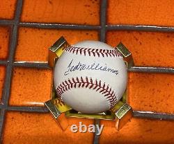 Ted Williams Signed Official American League Baseball Red Sox Hof