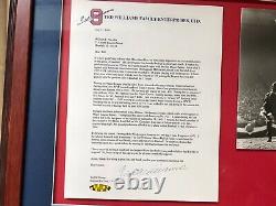 Ted Williams Signed Opening Day 1947 photo framed AUTOGRAPH letter GD COA /406